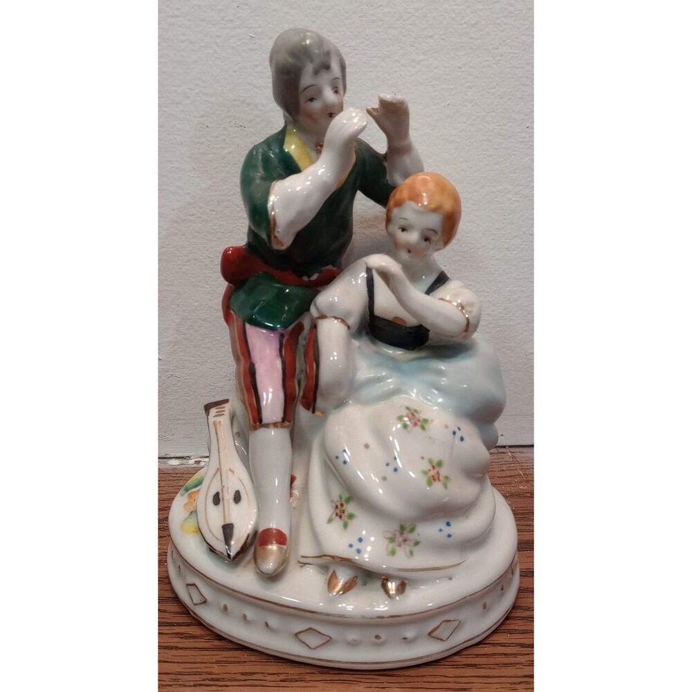 Vintage Occupied Japan Figurine Friendly Couple – Rare L - Side View Handcrafted